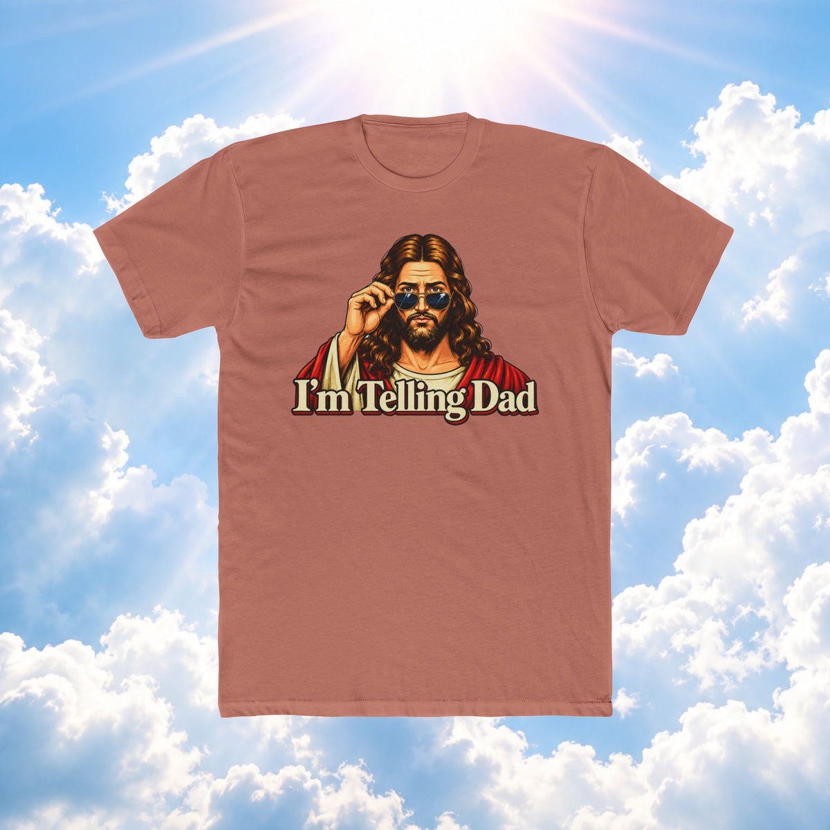 “I’m Telling Dad” Graphic Tee — Funny Retro Jesus T-Shirt for Parents & Kids