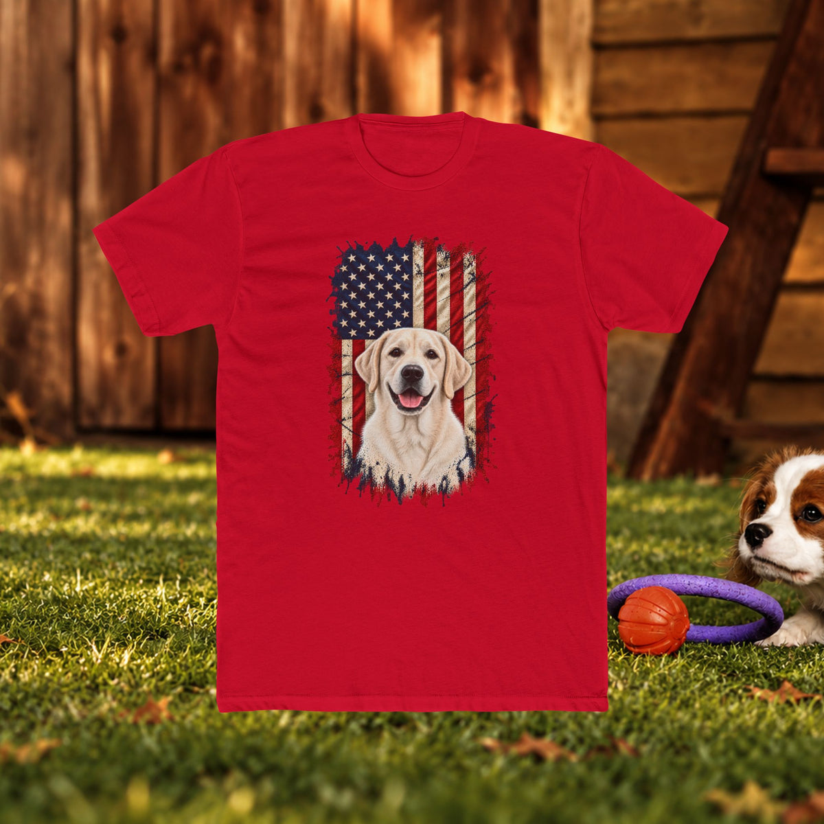 American Flag Labrador T-Shirt — Patriotic Dog Lover Tee