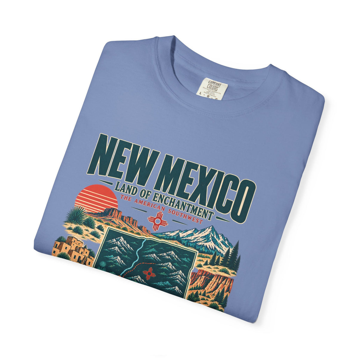 New Mexico Retro Travel T-Shirt — Land of Enchantment Vintage Map Tee