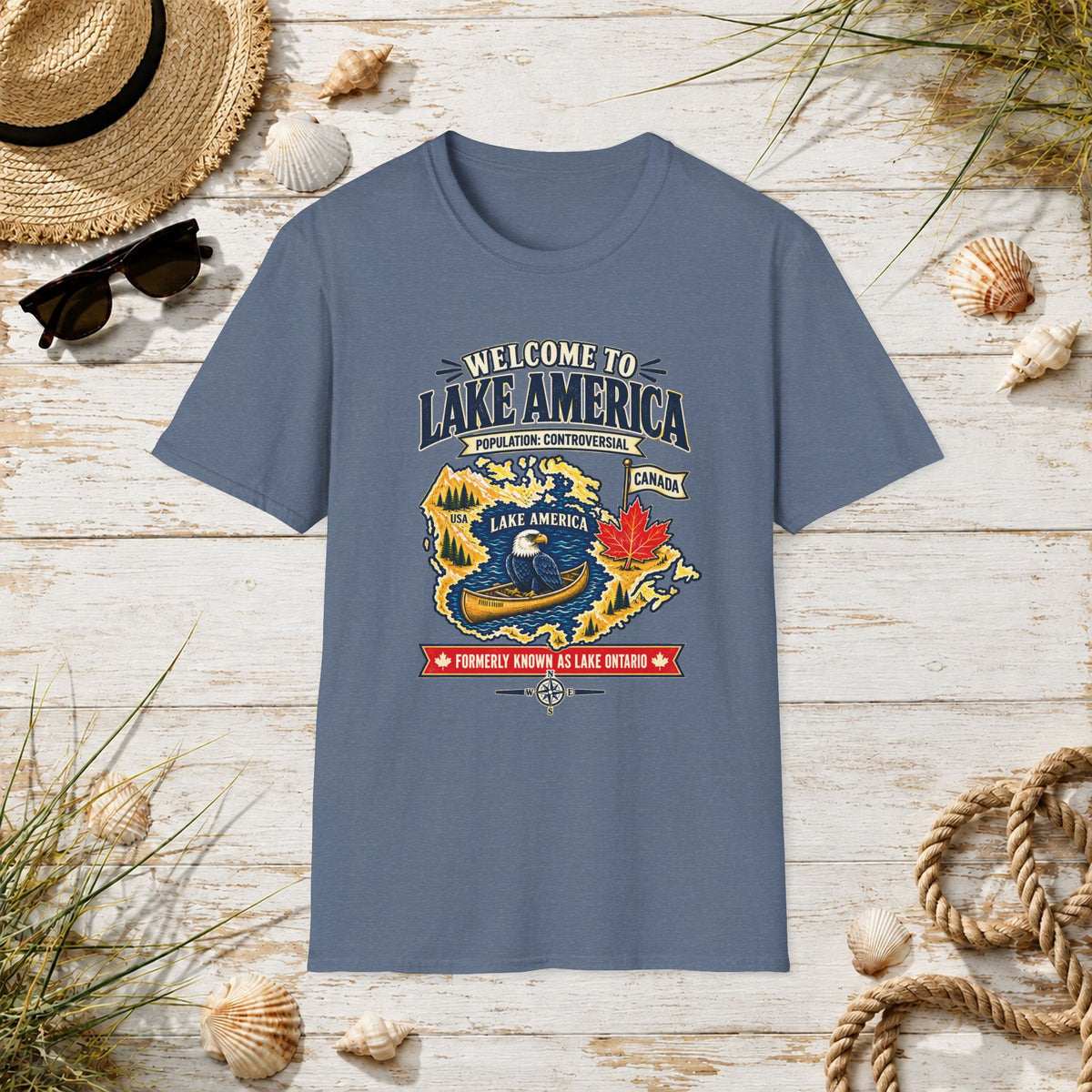 Lake America Graphic T-Shirt — "Welcome to Lake America" Retro Travel Tee
