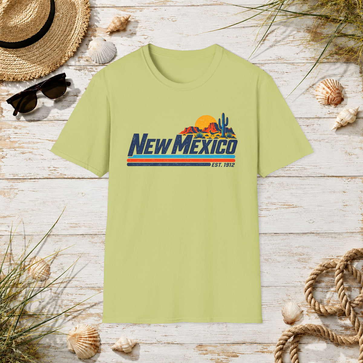 New Mexico Retro Sunset T-Shirt — Vintage Desert State Graphic Tee