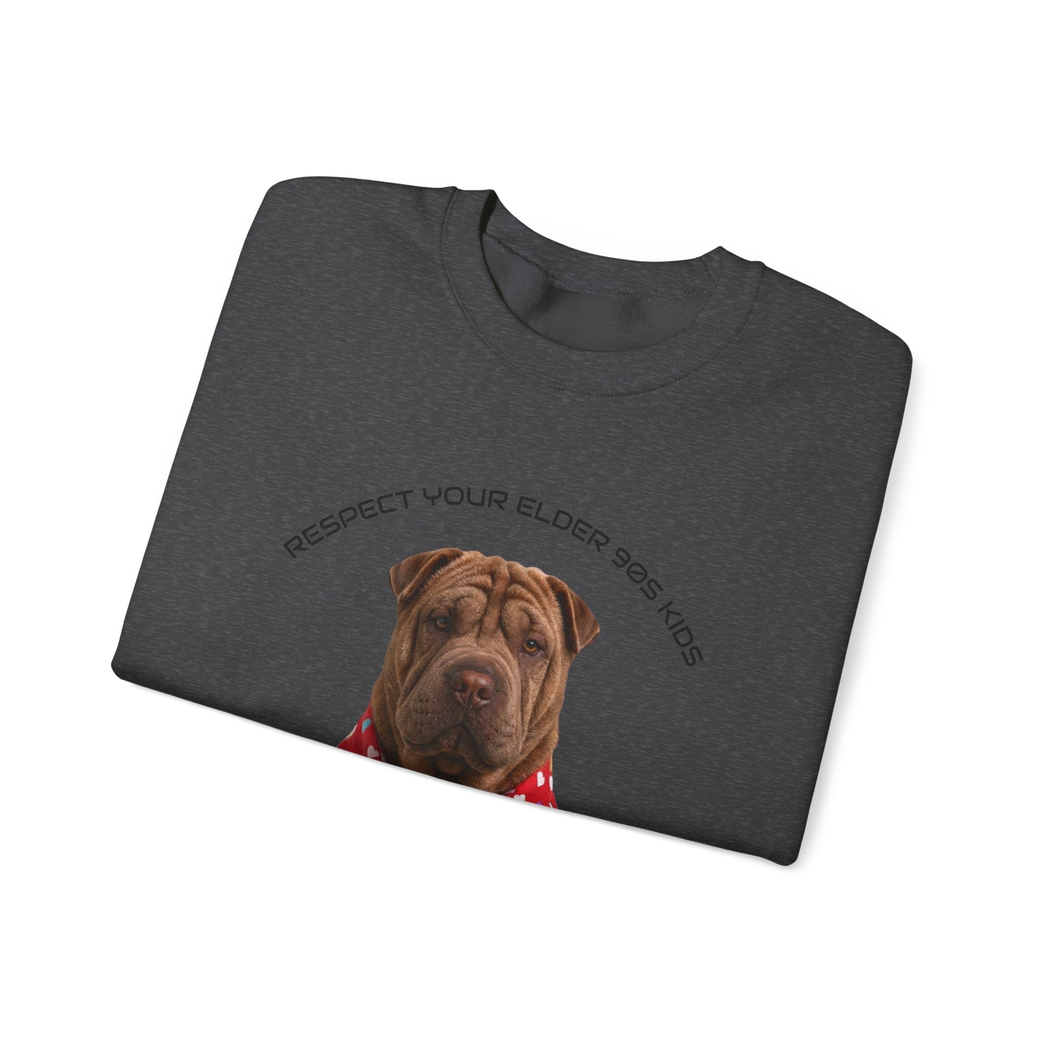 Dog Lover Sweatshirt — 'Respect Your Elder' Shar-Pei Graphic Crewneck