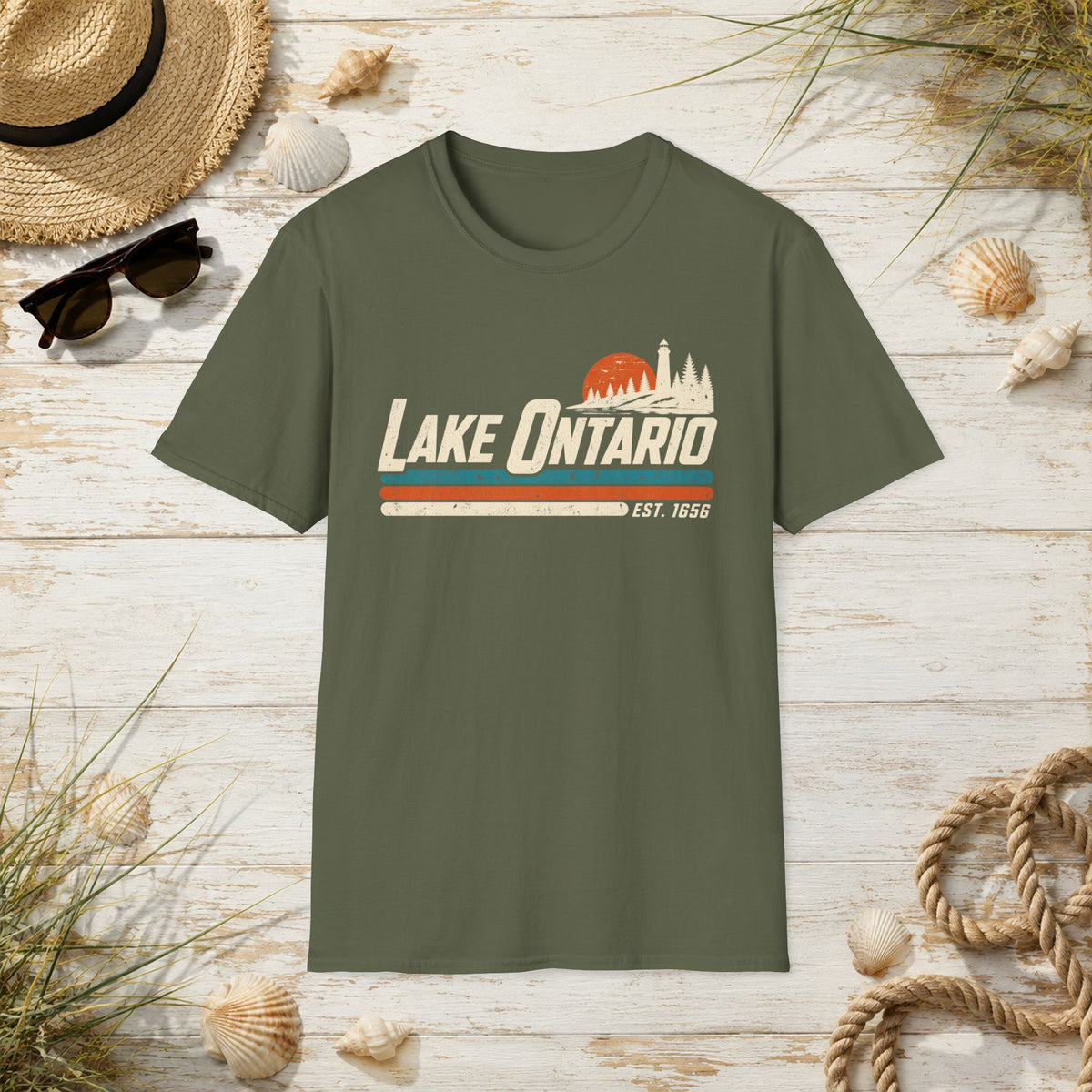Lake Ontario Retro Stripe T-Shirt