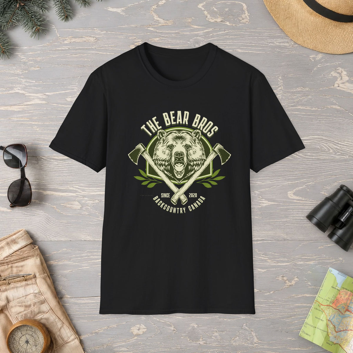 Bear Bros Axe T-Shirt — Vintage Grizzly Graphic Tee