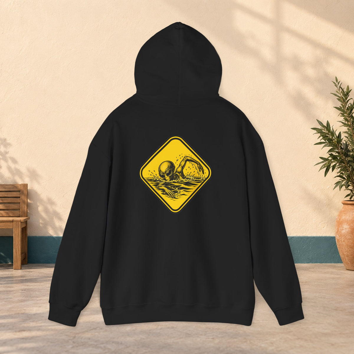 Yellow Vintage Road Sign Nautical Kraken Design