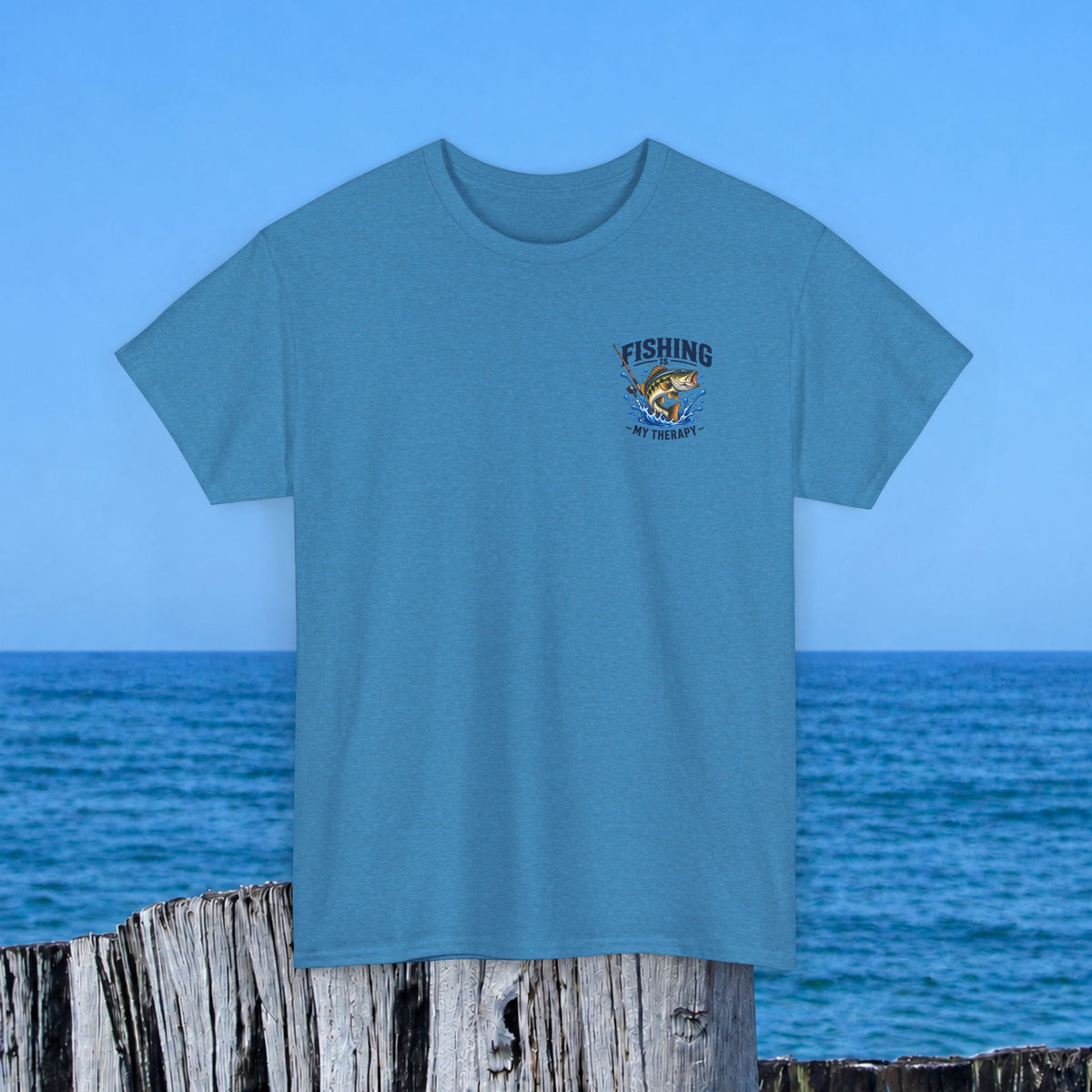 Fishing Tee — "Fishing Is My Therapy" Graphic T-Shirt