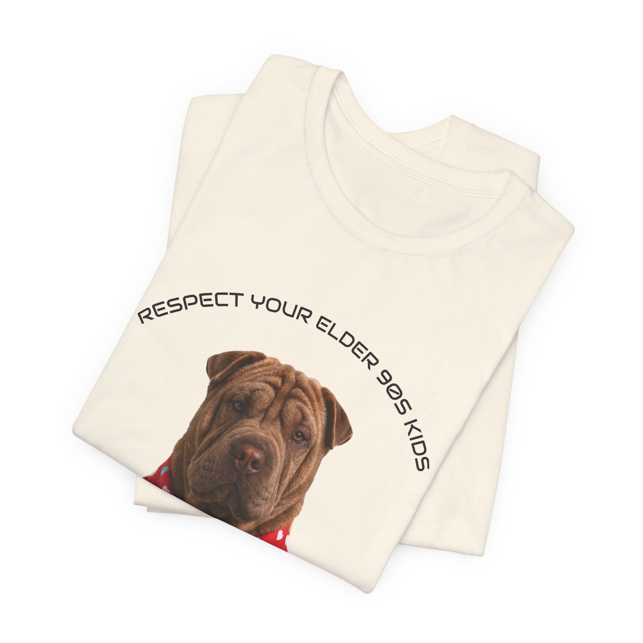 Respect Your Elder Dog Tee — Cute Shar Pei in Heart Pajamas Graphic T‑Shirt