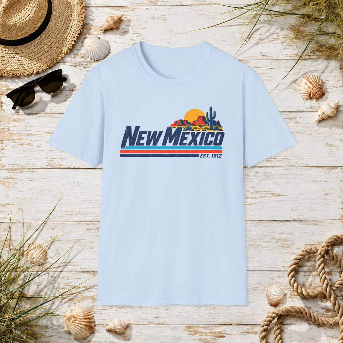 New Mexico Retro Sunset T-Shirt — Vintage Desert State Graphic Tee