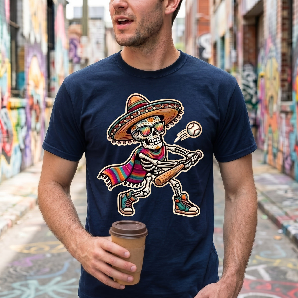 Mariachi Skeleton T-Shirt — Day of the Dead Guitar Graphic Tee