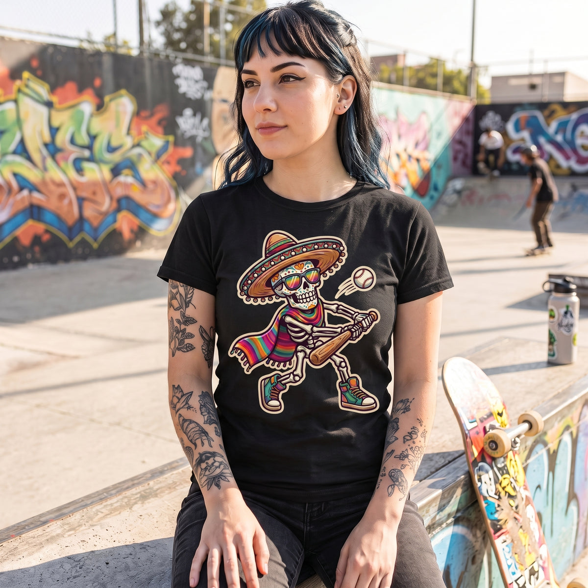 Mariachi Skeleton T-Shirt — Day of the Dead Guitar Graphic Tee