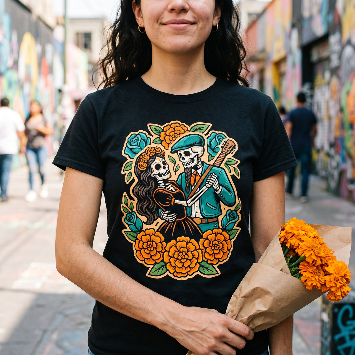Mariachi Macabre T-Shirt — Day of the Dead Skeleton Guitar Tee