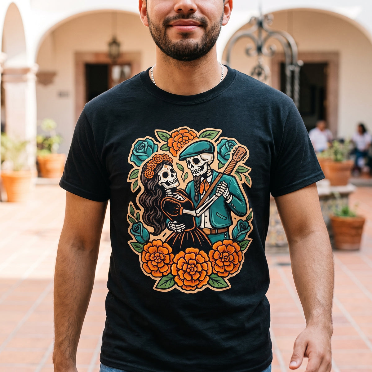 Mariachi Macabre T-Shirt — Day of the Dead Skeleton Guitar Tee