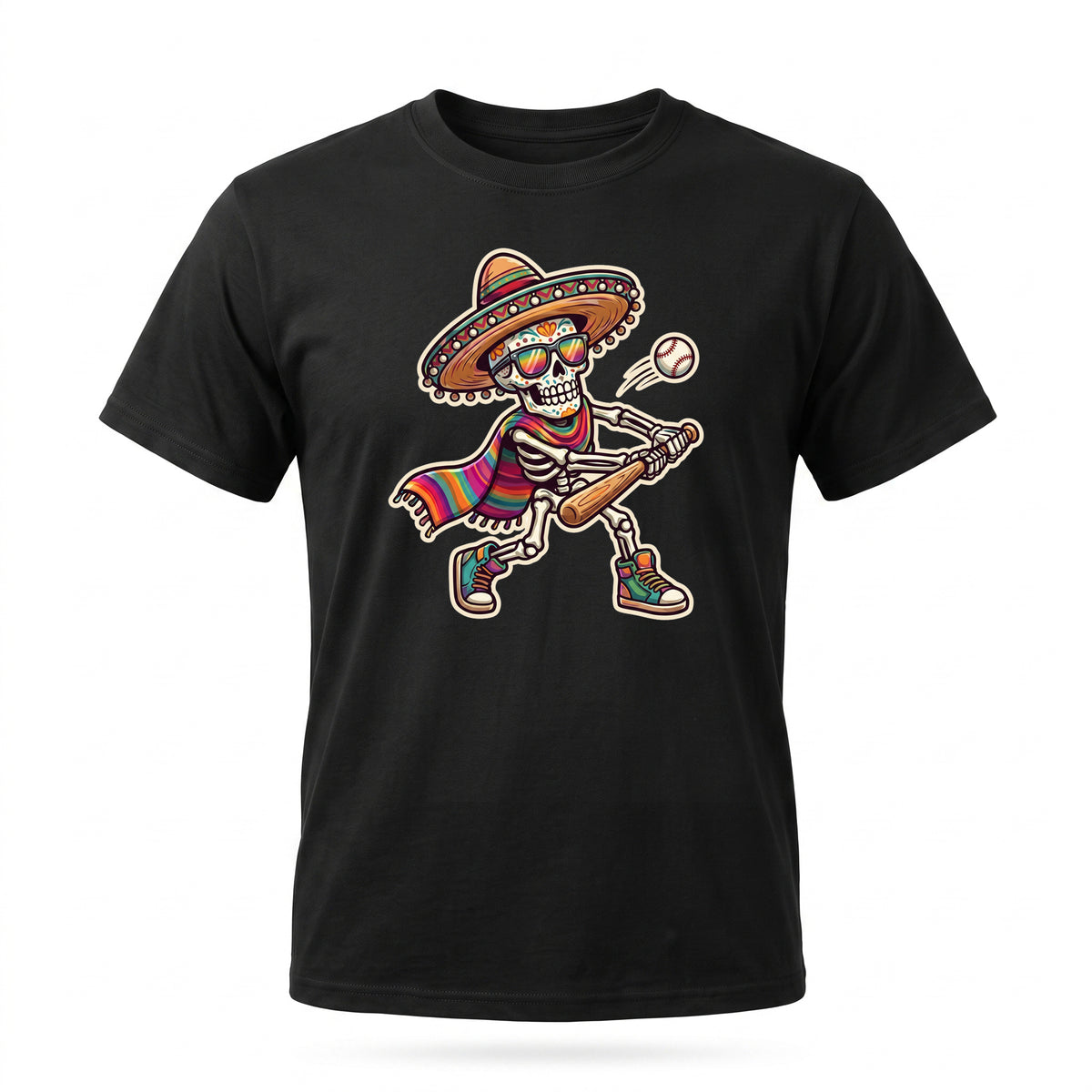 Mariachi Skeleton T-Shirt — Day of the Dead Guitar Graphic Tee