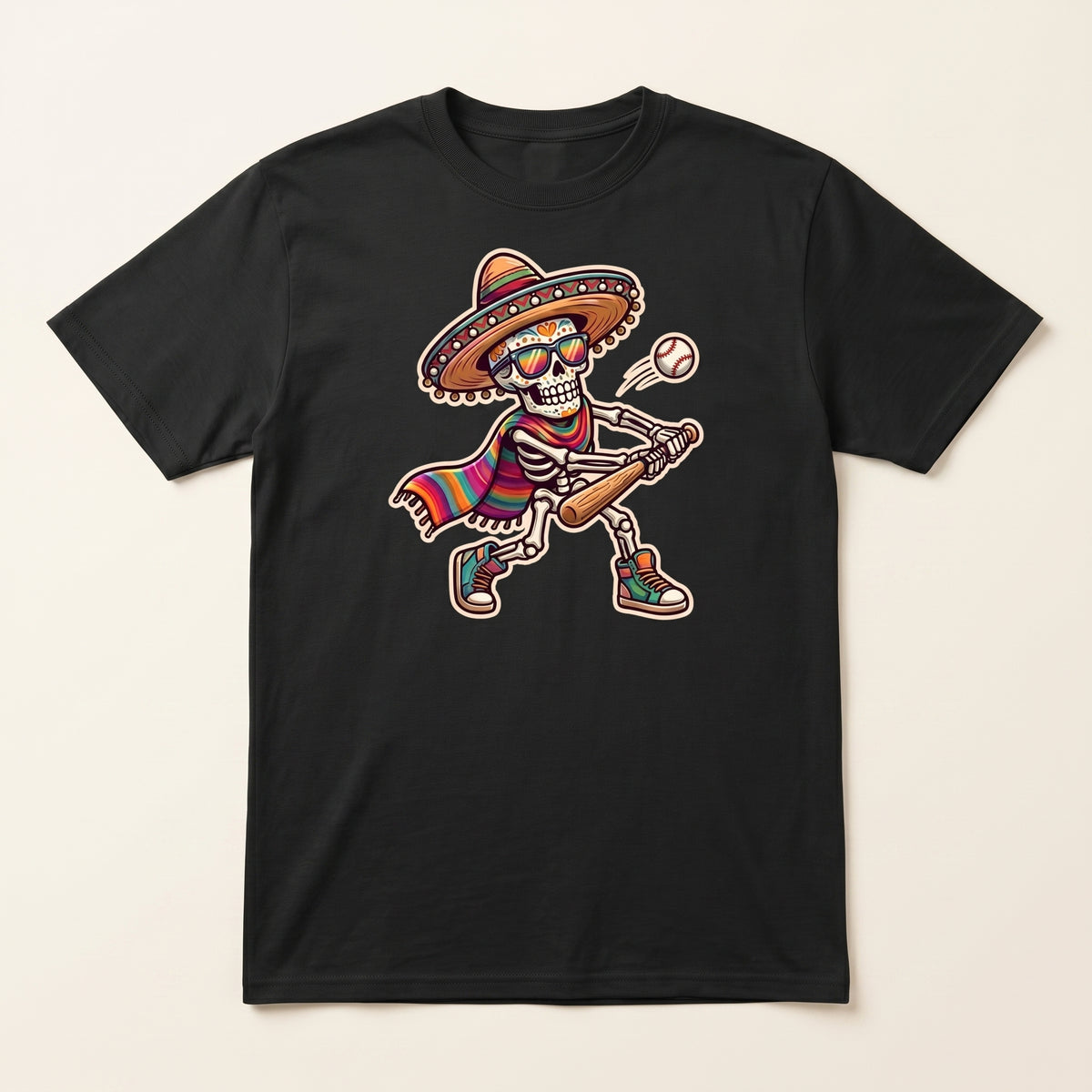 Mariachi Skeleton T-Shirt — Day of the Dead Guitar Graphic Tee