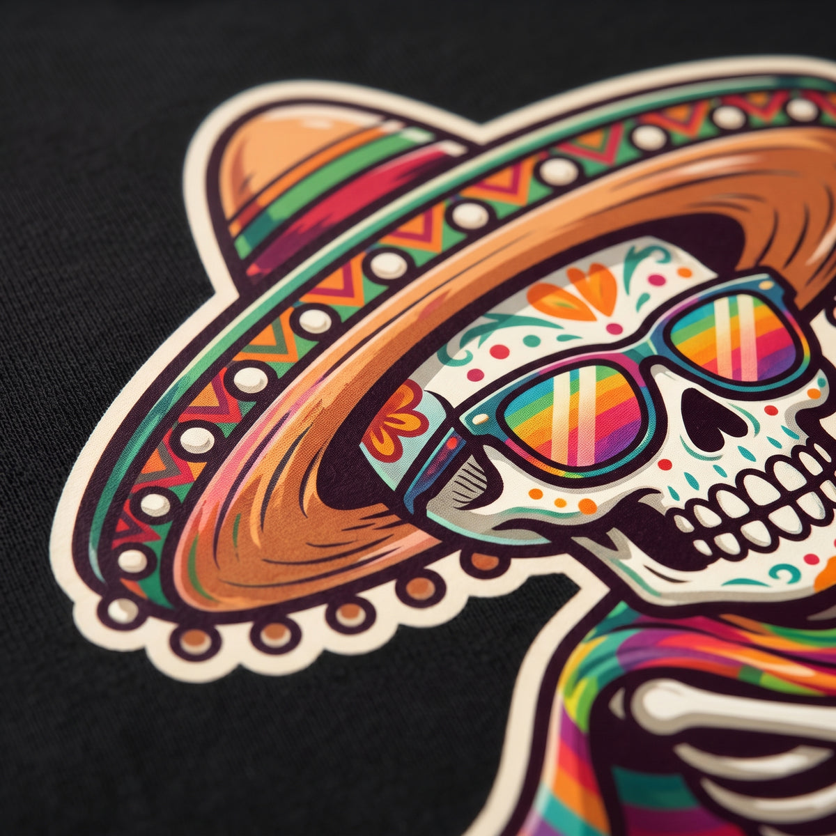 Mariachi Skeleton T-Shirt — Day of the Dead Guitar Graphic Tee